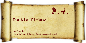 Merkle Alfonz névjegykártya